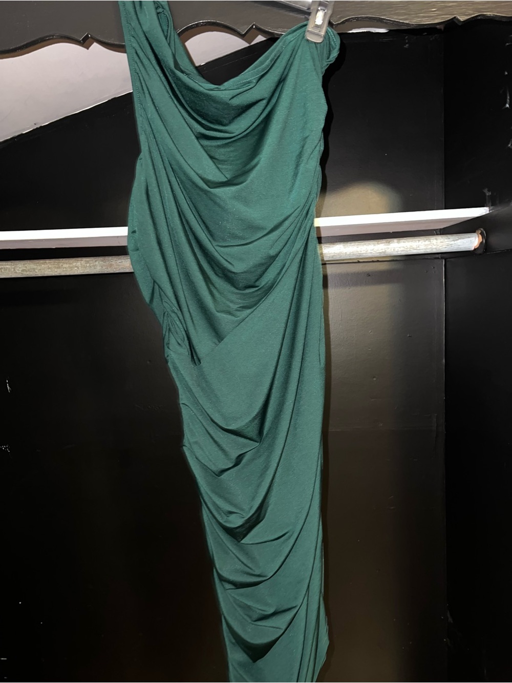 PrettyLittleThing Deep Green Draped Dress